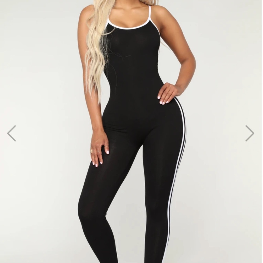Fashion Nova Post Gym Selfie Jumpsuit Catsuit Sz S